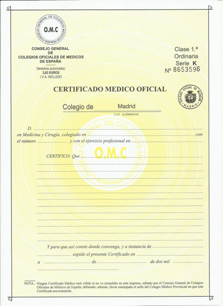 donde sacar certificado médico
