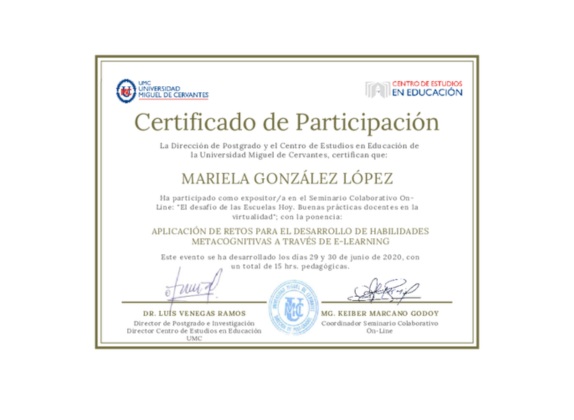 certificado de participación