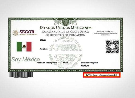 mi curp no esta certificada